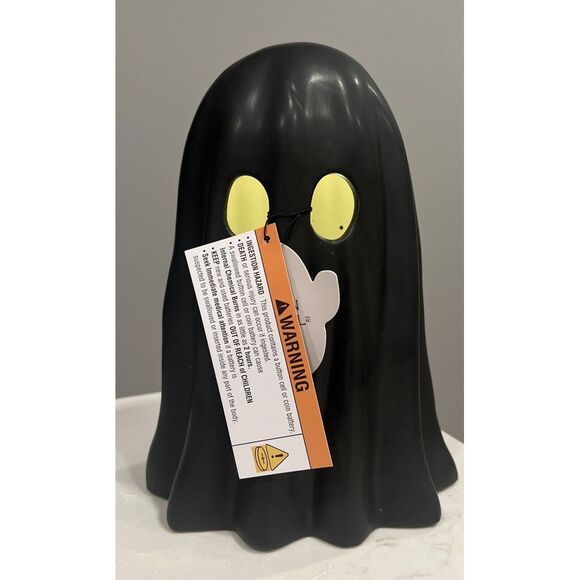 GOBLIN & GHOUL Ceramic Matte Black Ghost 8.5in Halloween Decor NWT - Picture 10 of 10